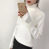 OHRYIYIE Women Turtleneck Winter Sweater 2020 New Khaki Beige Long Sleeve Knitted Pullovers Female Jumper Tricot Tops Pull Femme