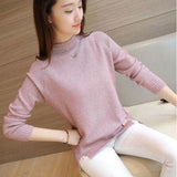 Knitted Solid Pullover Sweater Women Long Sleeve Pullovers Autumn Winter Female Sweater Casual Ladies Jumper Girls Sweaters Warm