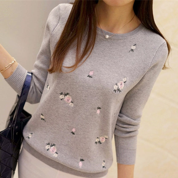 Lcybhe 2020 Autumn Sweater Women Embroidery Knitted Winter Women Sweater And Pullover Female Tricot Jersey Jumper Pull Femme