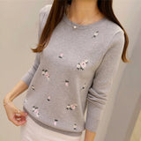 Lcybhe 2020 Autumn Sweater Women Embroidery Knitted Winter Women Sweater And Pullover Female Tricot Jersey Jumper Pull Femme