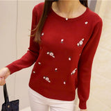 Lcybhe 2020 Autumn Sweater Women Embroidery Knitted Winter Women Sweater And Pullover Female Tricot Jersey Jumper Pull Femme