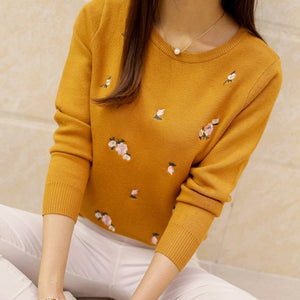 Lcybhe 2020 Autumn Sweater Women Embroidery Knitted Winter Women Sweater And Pullover Female Tricot Jersey Jumper Pull Femme