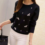Lcybhe 2020 Autumn Sweater Women Embroidery Knitted Winter Women Sweater And Pullover Female Tricot Jersey Jumper Pull Femme