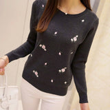 Lcybhe 2020 Autumn Sweater Women Embroidery Knitted Winter Women Sweater And Pullover Female Tricot Jersey Jumper Pull Femme
