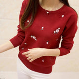 Lcybhe 2020 Autumn Sweater Women Embroidery Knitted Winter Women Sweater And Pullover Female Tricot Jersey Jumper Pull Femme
