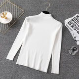 Bonjean Knitted Jumper Autumn Winter Tops Turtleneck Pullovers Casual Sweaters Women Shirt Long Sleeve Short Slim Sweater Girls