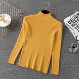 Bonjean Knitted Jumper Autumn Winter Tops Turtleneck Pullovers Casual Sweaters Women Shirt Long Sleeve Short Slim Sweater Girls