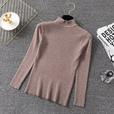 Bonjean Knitted Jumper Autumn Winter Tops Turtleneck Pullovers Casual Sweaters Women Shirt Long Sleeve Short Slim Sweater Girls