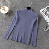 Bonjean Knitted Jumper Autumn Winter Tops Turtleneck Pullovers Casual Sweaters Women Shirt Long Sleeve Short Slim Sweater Girls