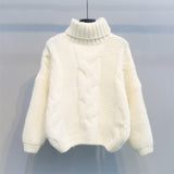 2019 Autumn Winter Short Sweater Women Knitted Turtleneck Pullovers Casual Soft Jumper Fashion Long Sleeve Pull Femme