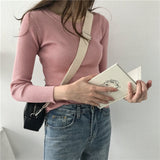 BOBOKATEER Pink Knitted Sweater Women Clothes Black Slim Pullover Tops Casual White Winter Thin Sweaters Pull Femme Autumn 2019