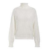 Fargeous Khaki Turtleneck Women Sweater Autumn Winter Long Sleeve Jumper 2019 Knitted Loose Fashion Pullover Femme