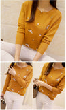 2019 Autumn Sweater Women Embroidery Knitted Winter Women Sweater And Pullover Female Tricot Jersey Jumper Pull Femme