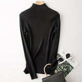 Autumn Women 2020 Sweater Long Sleeve Women Knitted Slim Fit Half Turtleneck Sweater And Pullovers Pull Femme Tricot