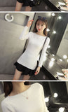 Autumn Long Sleeve Knitted Sweater Women 2019 Casual Pullover Sweaters Korean Style Winter Slim White Pull Knitwear 7571 50