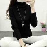 GAOKE Autumn Winter Thick Warm Turtleneck Sweater Women Knitted Pullovers Femme Pull High Elasticity Soft Female Pullover