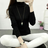GAOKE Autumn Winter Thick Warm Turtleneck Sweater Women Knitted Pullovers Femme Pull High Elasticity Soft Female Pullover