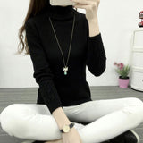 GAOKE Autumn Winter Thick Warm Turtleneck Sweater Women Knitted Pullovers Femme Pull High Elasticity Soft Female Pullover