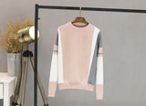 Hot selling Autumn Winter Sweater Women Contrast Color Pullover Jumper Long Sleeve O-Neck Knitted Tops Outwear Pull Femme D301