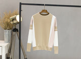 Hot selling Autumn Winter Sweater Women Contrast Color Pullover Jumper Long Sleeve O-Neck Knitted Tops Outwear Pull Femme D301