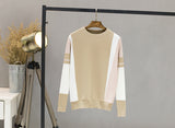Hot selling Autumn Winter Sweater Women Contrast Color Pullover Jumper Long Sleeve O-Neck Knitted Tops Outwear Pull Femme D301