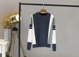 Hot selling Autumn Winter Sweater Women Contrast Color Pullover Jumper Long Sleeve O-Neck Knitted Tops Outwear Pull Femme D301