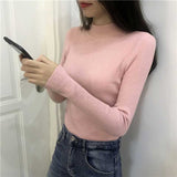 NiceMix Casual Knitted Turtleneck Women 2019 Autumn Winter Korean Black Blue Sweater Female Tricot Jumper And Pullover
