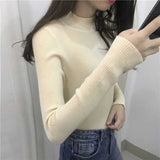 NiceMix Casual Knitted Turtleneck Women 2019 Autumn Winter Korean Black Blue Sweater Female Tricot Jumper And Pullover