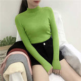 NiceMix Casual Knitted Turtleneck Women 2019 Autumn Winter Korean Black Blue Sweater Female Tricot Jumper And Pullover