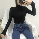 NiceMix Casual Knitted Turtleneck Women 2019 Autumn Winter Korean Black Blue Sweater Female Tricot Jumper And Pullover