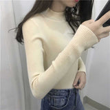 NiceMix Casual Knitted Turtleneck Women 2019 Autumn Winter Korean Black Blue Sweater Female Tricot Jumper And Pullover