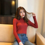 NiceMix Casual Knitted Turtleneck Women 2019 Autumn Winter Korean Black Blue Sweater Female Tricot Jumper And Pullover